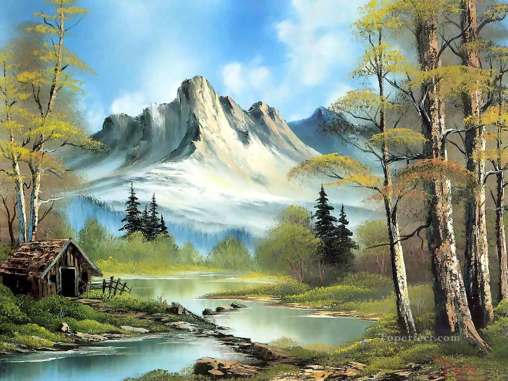 山小屋 BR フリーハンドの風景油絵